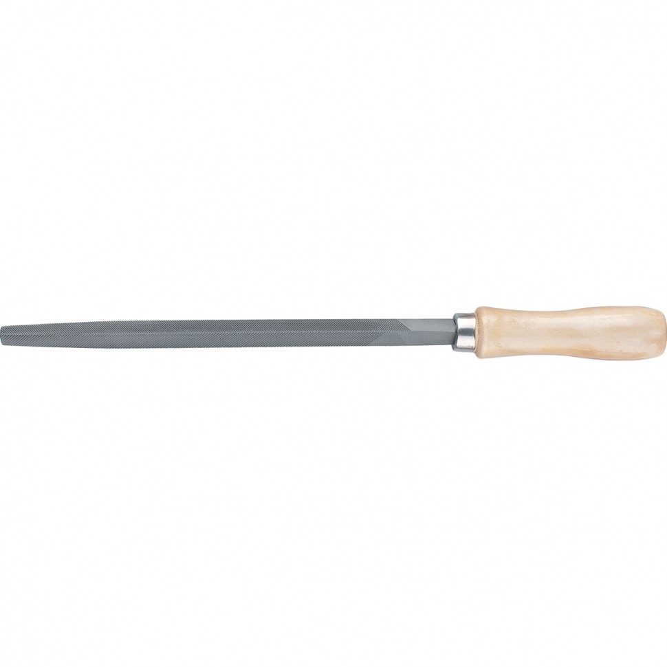 Напильник трехгранный, 250 мм, деревянная ручка. СИБРТЕХ 16029
