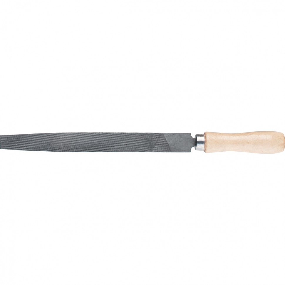 Напильник плоский, 250 мм, деревянная ручка. СИБРТЕХ 16229