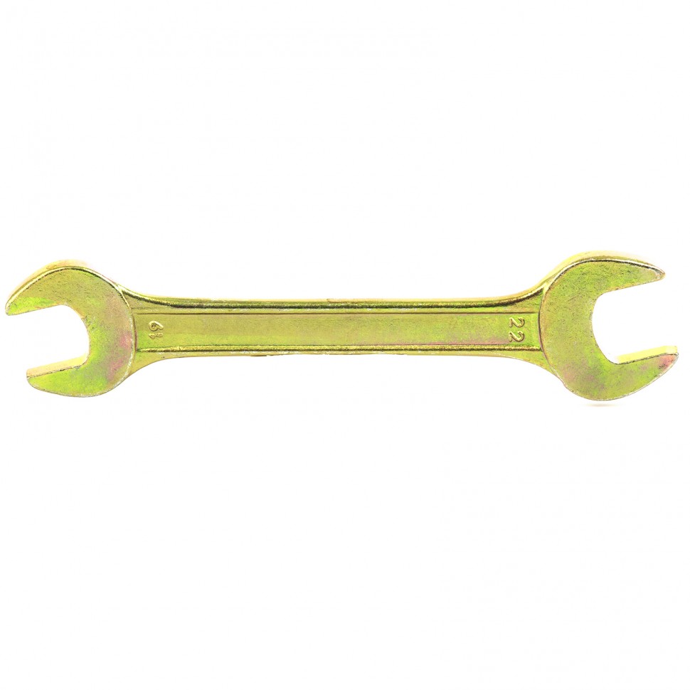 Ключ рожковый, 19 х 22 мм, желтый цинк. СИБРТЕХ 14311 ― СИБРТЕХ