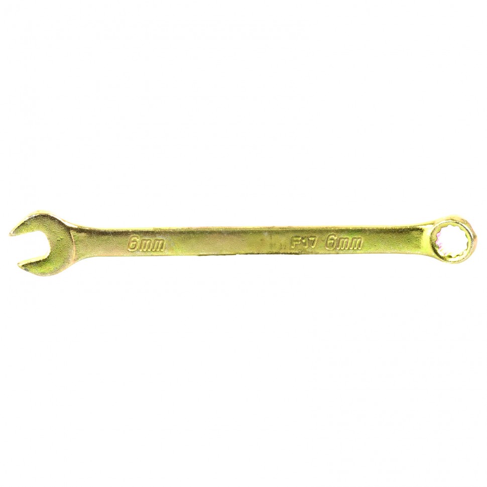 Ключ комбинированный, 6 мм, желтый цинк. СИБРТЕХ 14972
