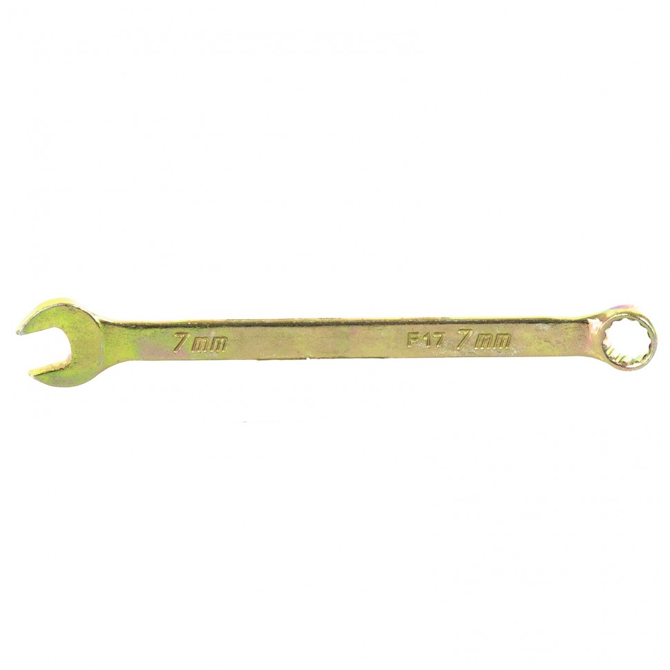Ключ комбинированный, 7 мм, желтый цинк. СИБРТЕХ 14973