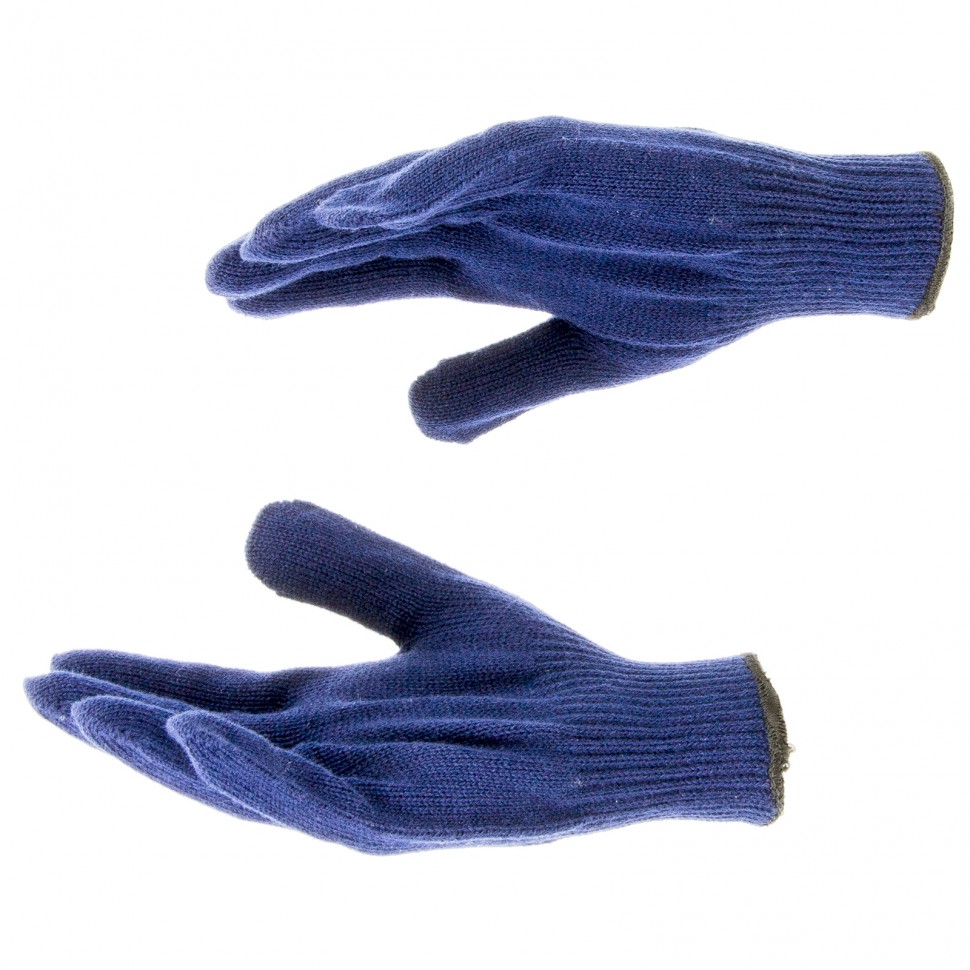 Перчатки трикотажные, акрил, синий, оверлок СИБРТЕХ 68655 ― СИБРТЕХ