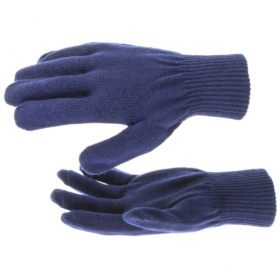 Перчатки трикотажные, синий, двойная манжета СИБРТЕХ 68675 ― СИБРТЕХ