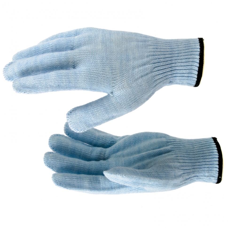 Перчатки трикотажные, акрил, голубой, оверлок СИБРТЕХ 68656 ― СИБРТЕХ