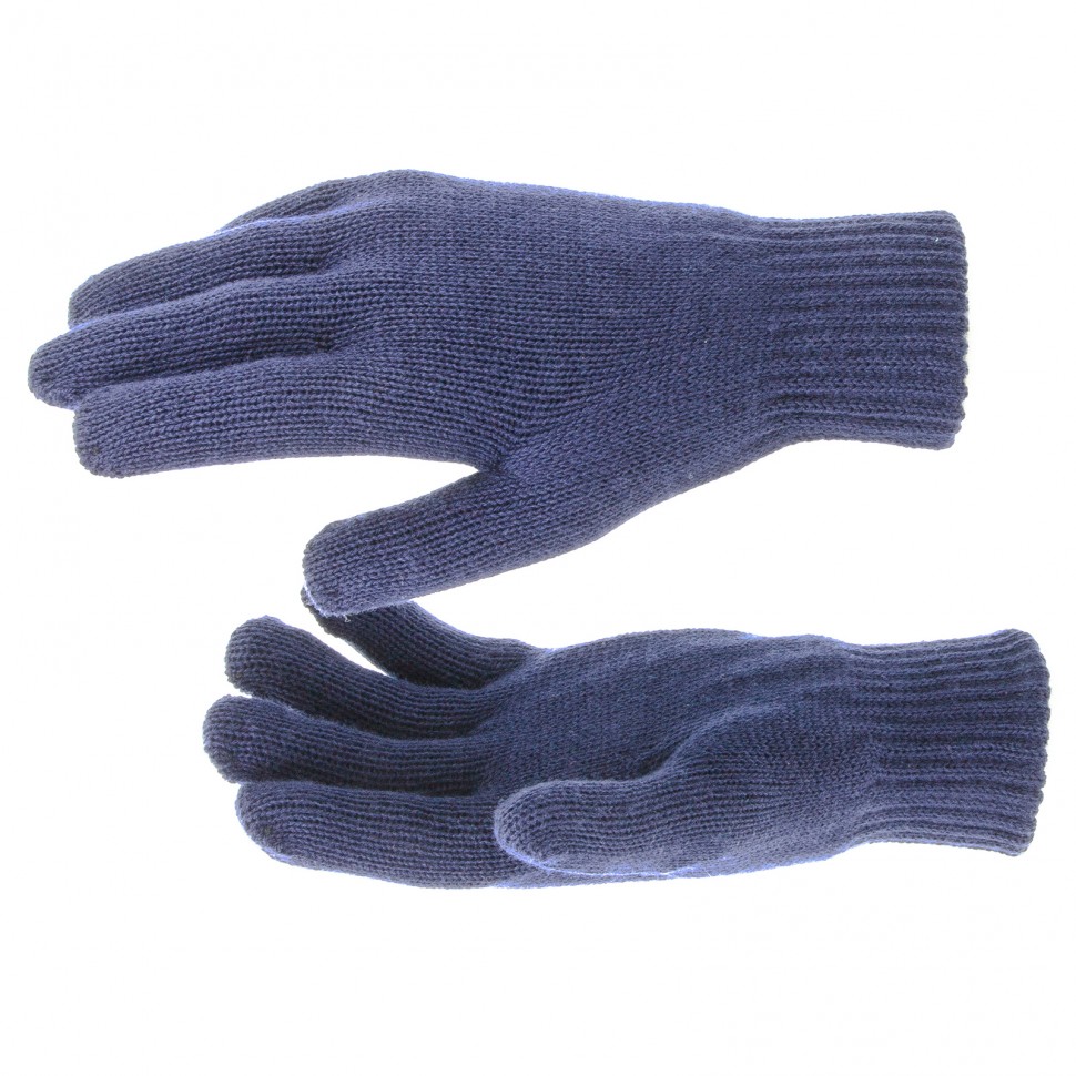 Перчатки трикотажные, акрил, двойные, синий СИБРТЕХ 68685 ― СИБРТЕХ