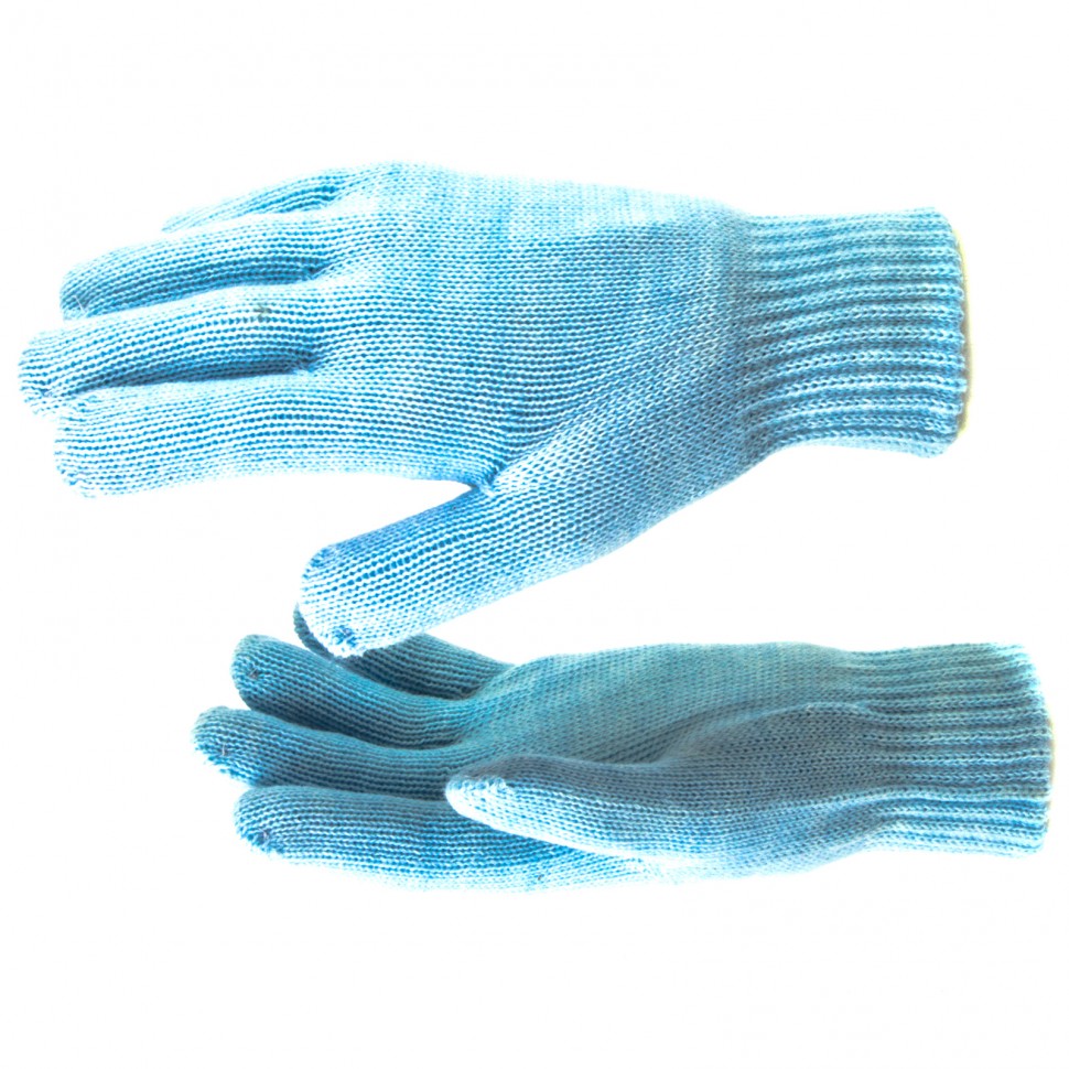 Перчатки трикотажные, акрил, двойные, голубой СИБРТЕХ 68686 ― СИБРТЕХ