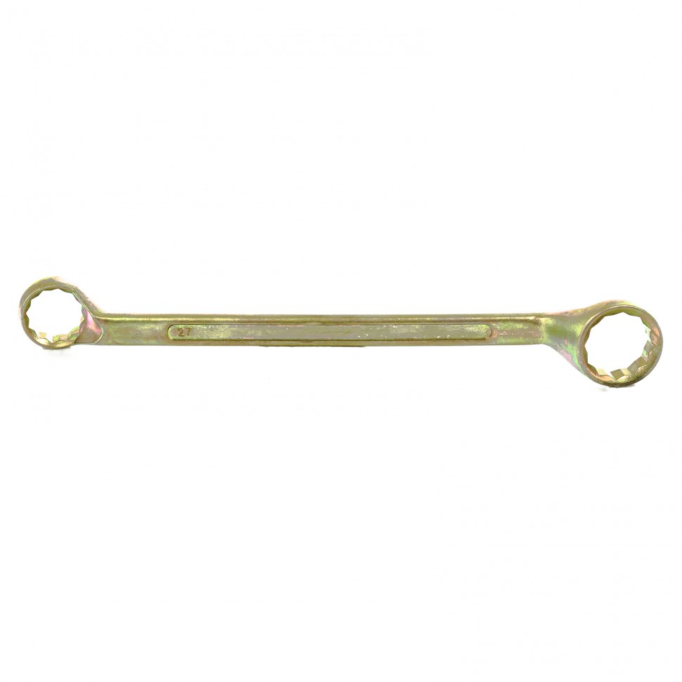 Ключ накидной, 24 х 27 мм, желтый цинк. СИБРТЕХ 14634
