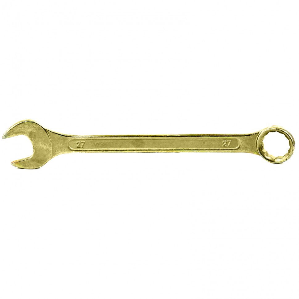 Ключ комбинированный, 27 мм, желтый цинк. СИБРТЕХ 14987