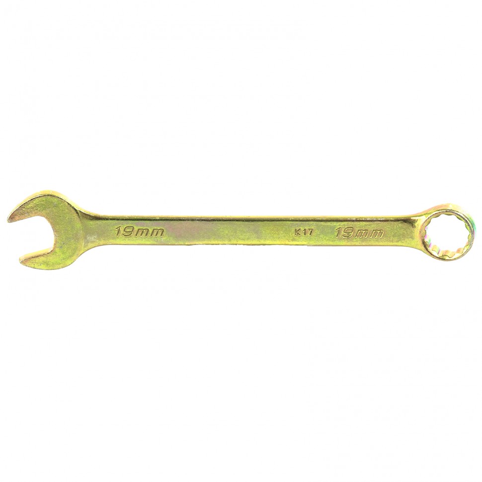 Ключ комбинированный, 19 мм, желтый цинк. СИБРТЕХ 14983 ― СИБРТЕХ