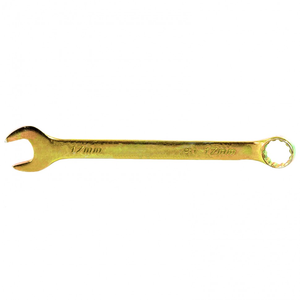 Ключ комбинированный, 17 мм, желтый цинк. СИБРТЕХ 14982