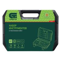 Набор инструментов, 1/2", пластиковый кейс, 32 предмета СИБРТЕХ 13393