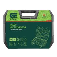 Набор инструментов, 1/2", 1/4", пластиковый кейс 76 предметов СИБРТЕХ 13394