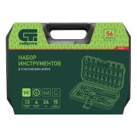 Набор инструментов, 1/4", пластиковый кейс 56 предметов СИБРТЕХ 13399