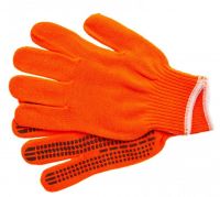 Перчатки трикотажные, ПВХ гель, оранжевый, оверлок СИБРТЕХ 68669