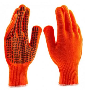 Перчатки трикотажные, ПВХ гель, оранжевый, оверлок СИБРТЕХ 68669 ― СИБРТЕХ