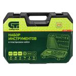 Набор инструментов, 1/2", 3/8", 1/4", пластиковый кейс 215 предм. СИБРТЕХ 14170