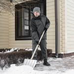 Лопата для уборки снега стальная оцинкованная, 420х370х1370 мм, деревянный черенок СИБРТЕХ 61680